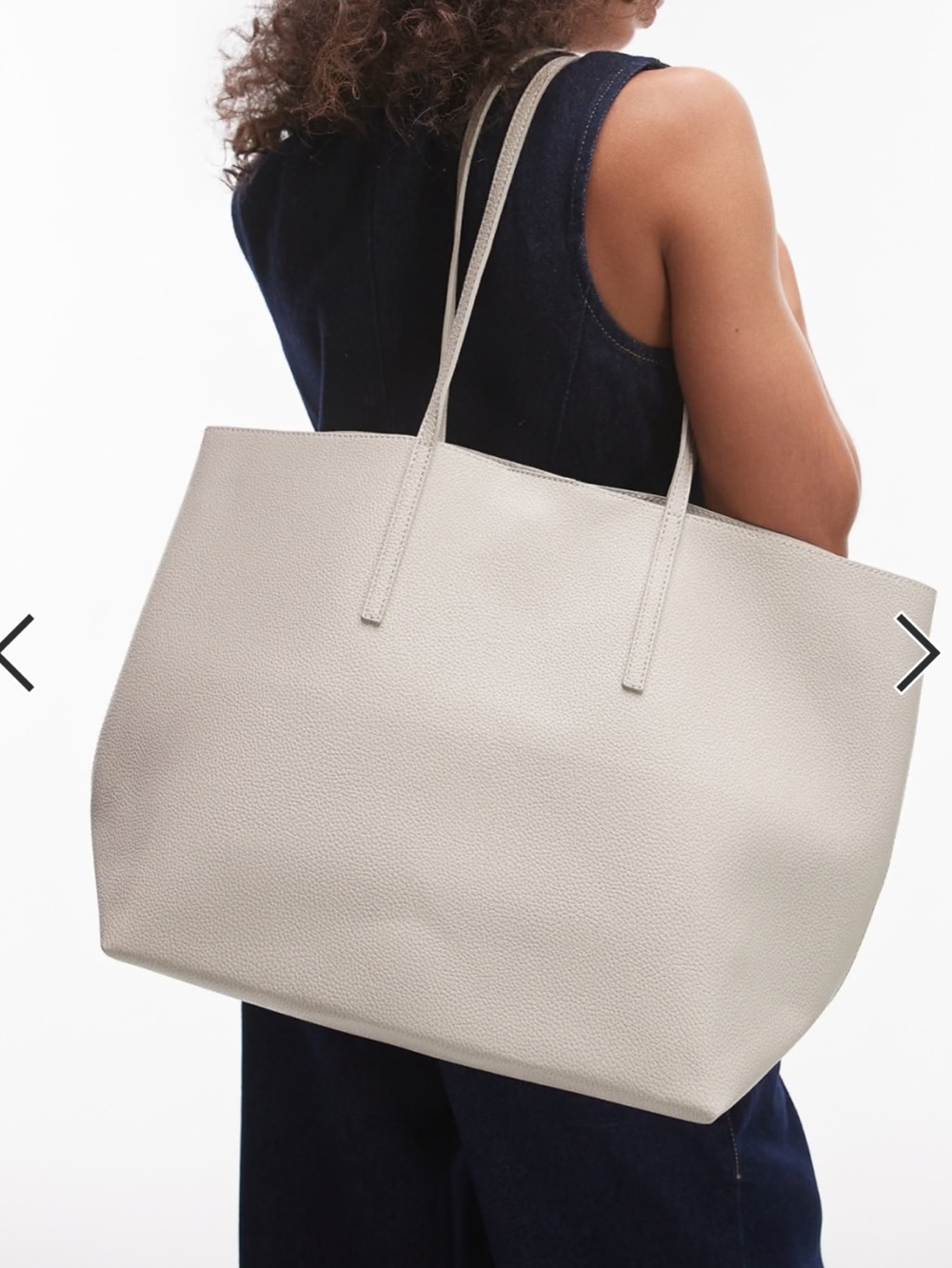 NWOT MANGO Large Tote Bag in Beige - Picture 3 of 11